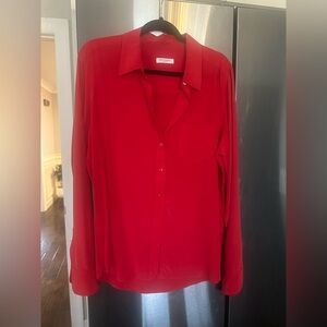 Equipment red silk blouse